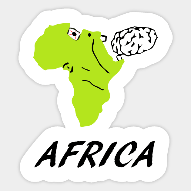 A funny map of Africa Sticker by percivalrussell